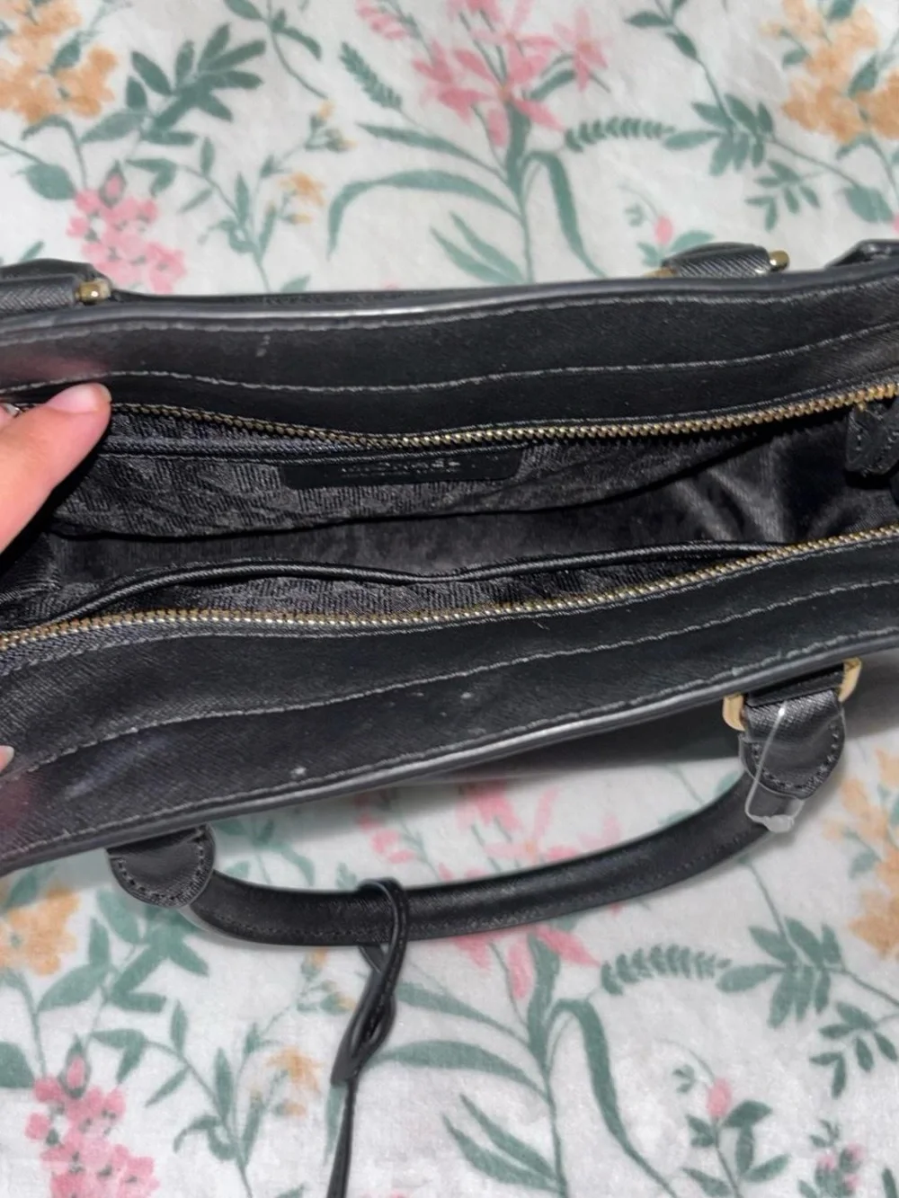 Michael Kors Black Saffiano Satchel with Gold Hardware